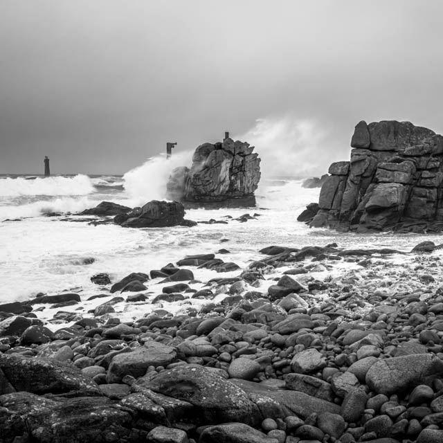 Photo île d'Ouessant noir et blanc