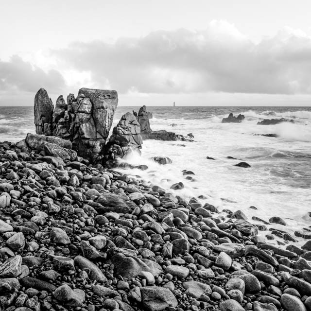 Photo île d'Ouessant noir et blanc