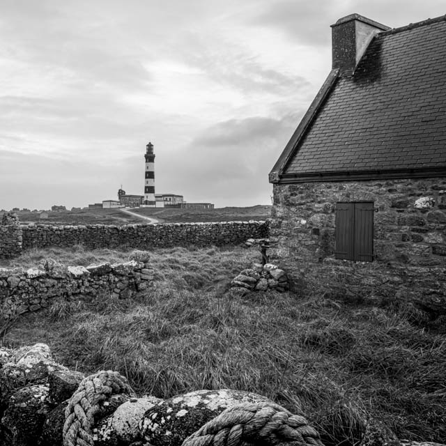 Photo île d'Ouessant noir et blanc