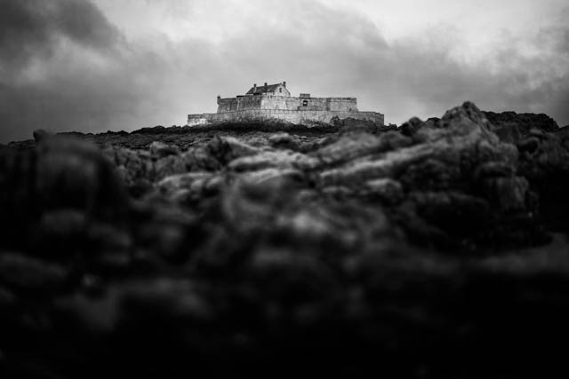 Photo de Saint-Malo en noir et blanc